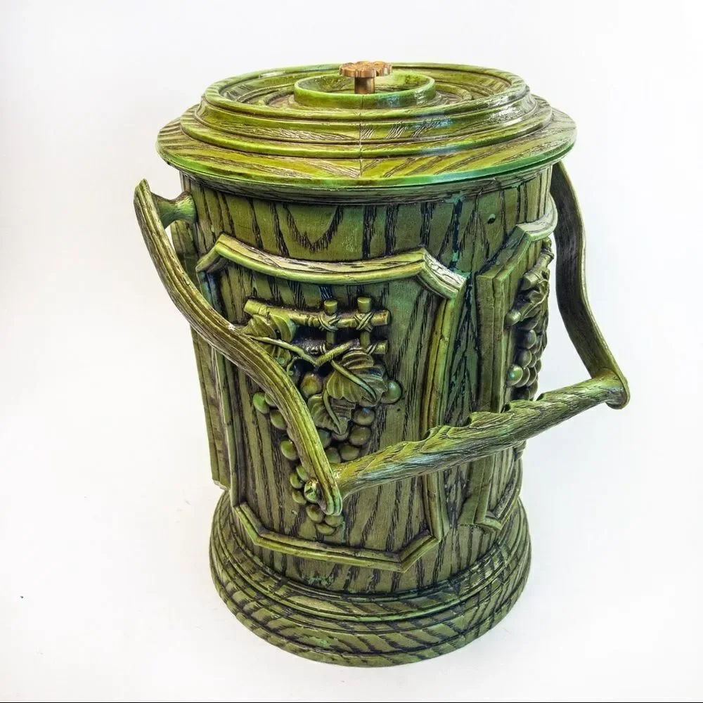 Vintage Chinoiserie Plastic Ice Bucket